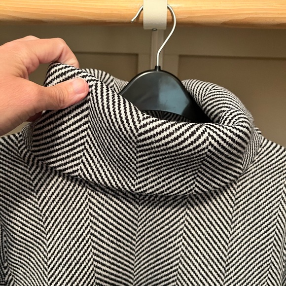 J. Crew Black and White Chevron Cowl Neck Sweatshirt - Picture 4 of 10